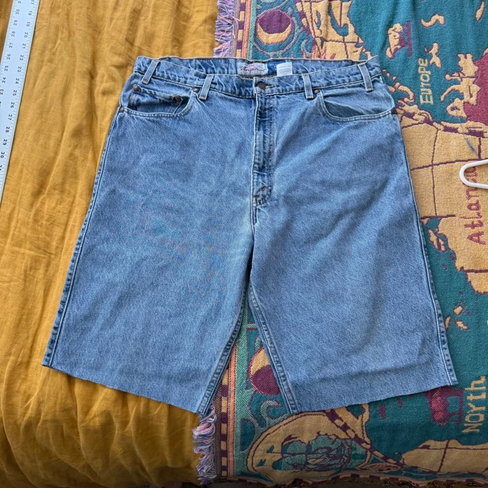Levis 540 Relaxed Fit‎ Denim Shorts Mens 38 Blue Medium Wash Cut Off Jorts Vtg